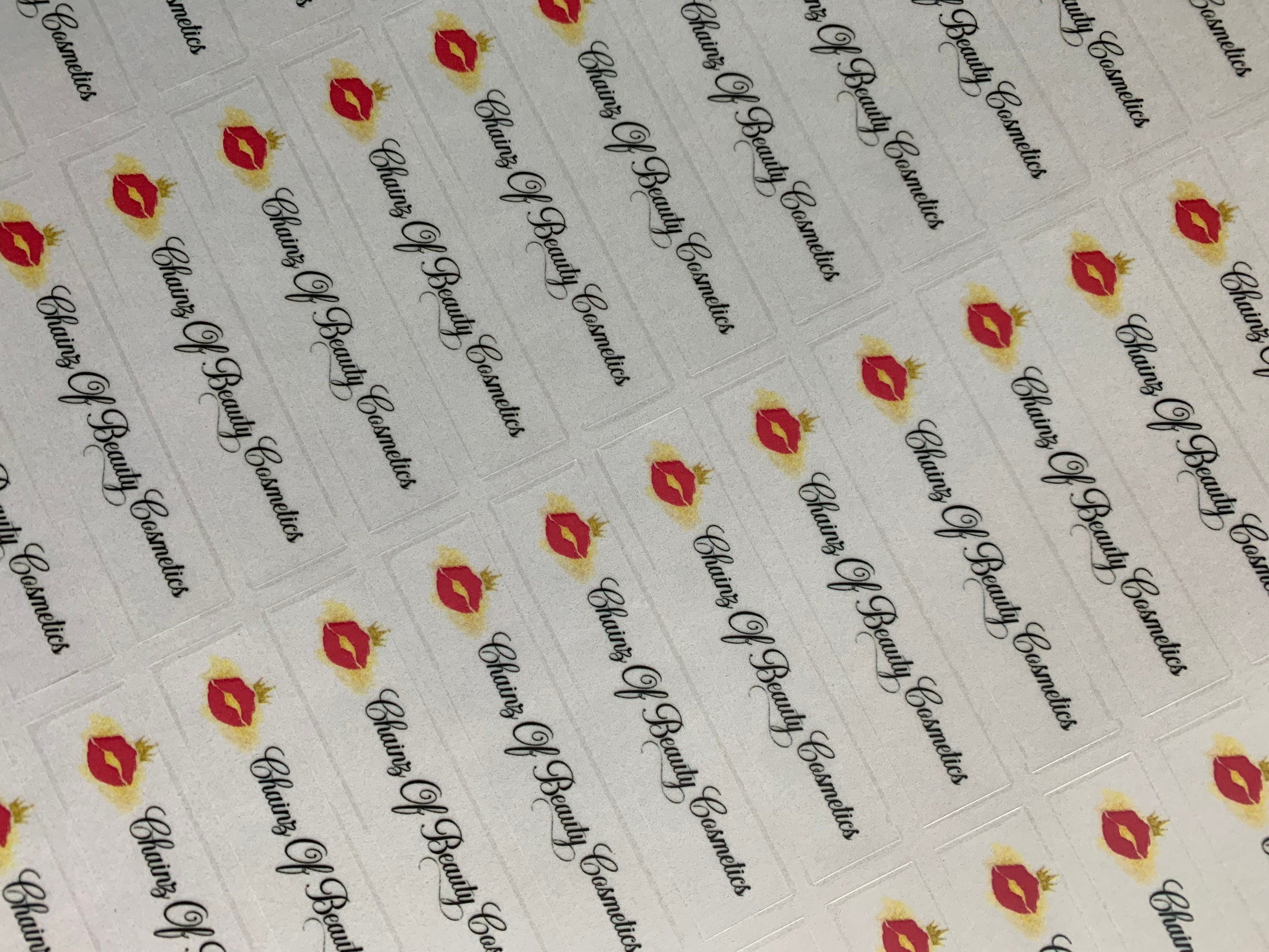 Lipgloss Custom name Stickers: Clear Rectangle personalized lash name Labels