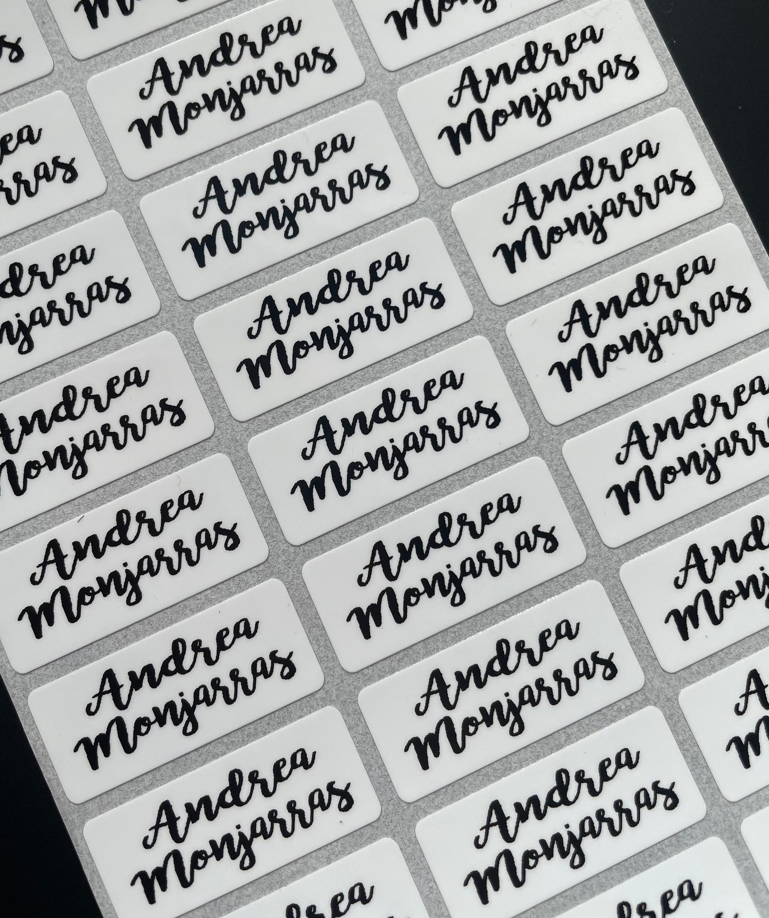 Glossy White Kids Labels Custom Waterproof Name Stickers
