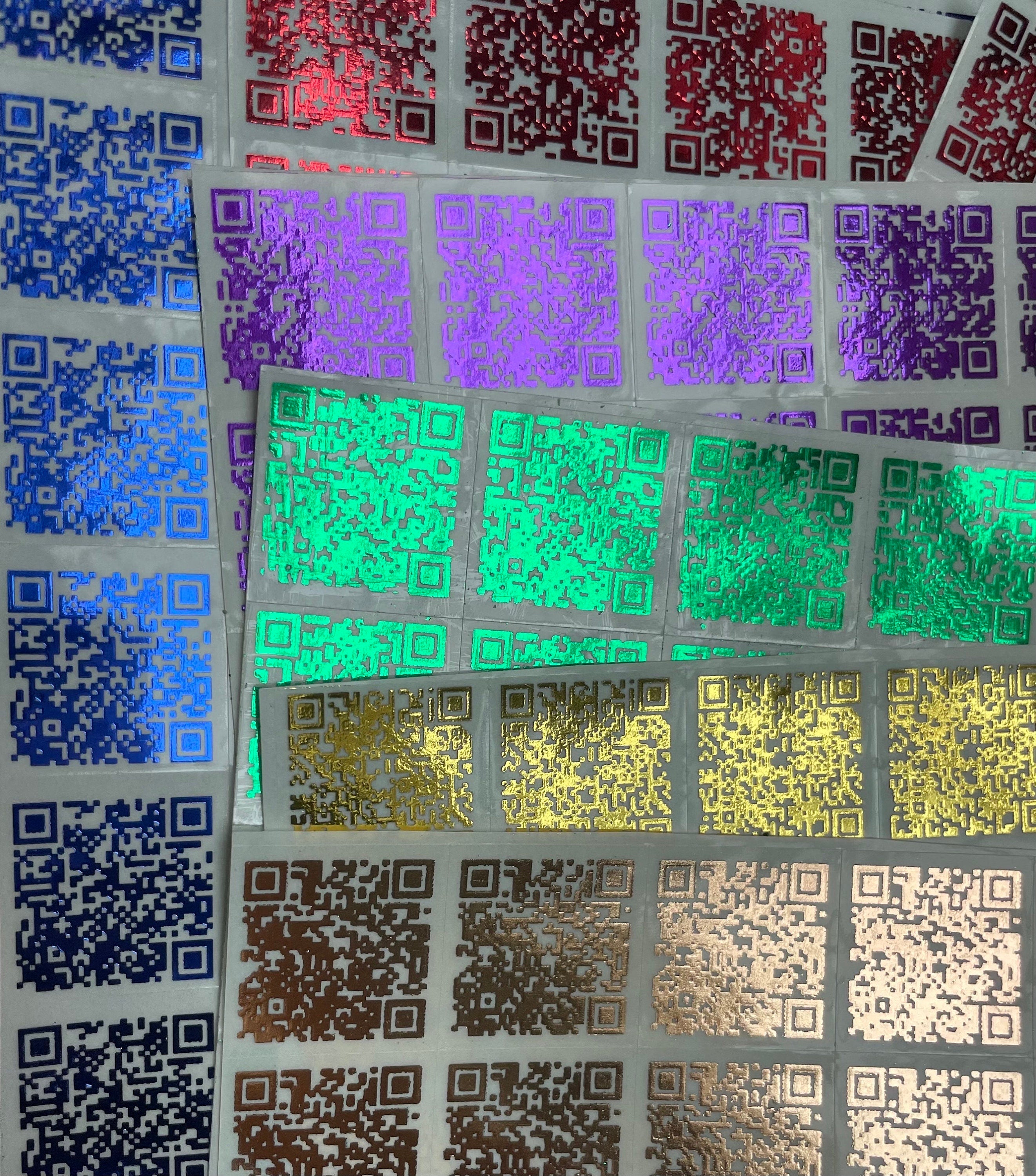 QR Code Stickers: Personalized  Metallic Foil Business & Wedding Labels