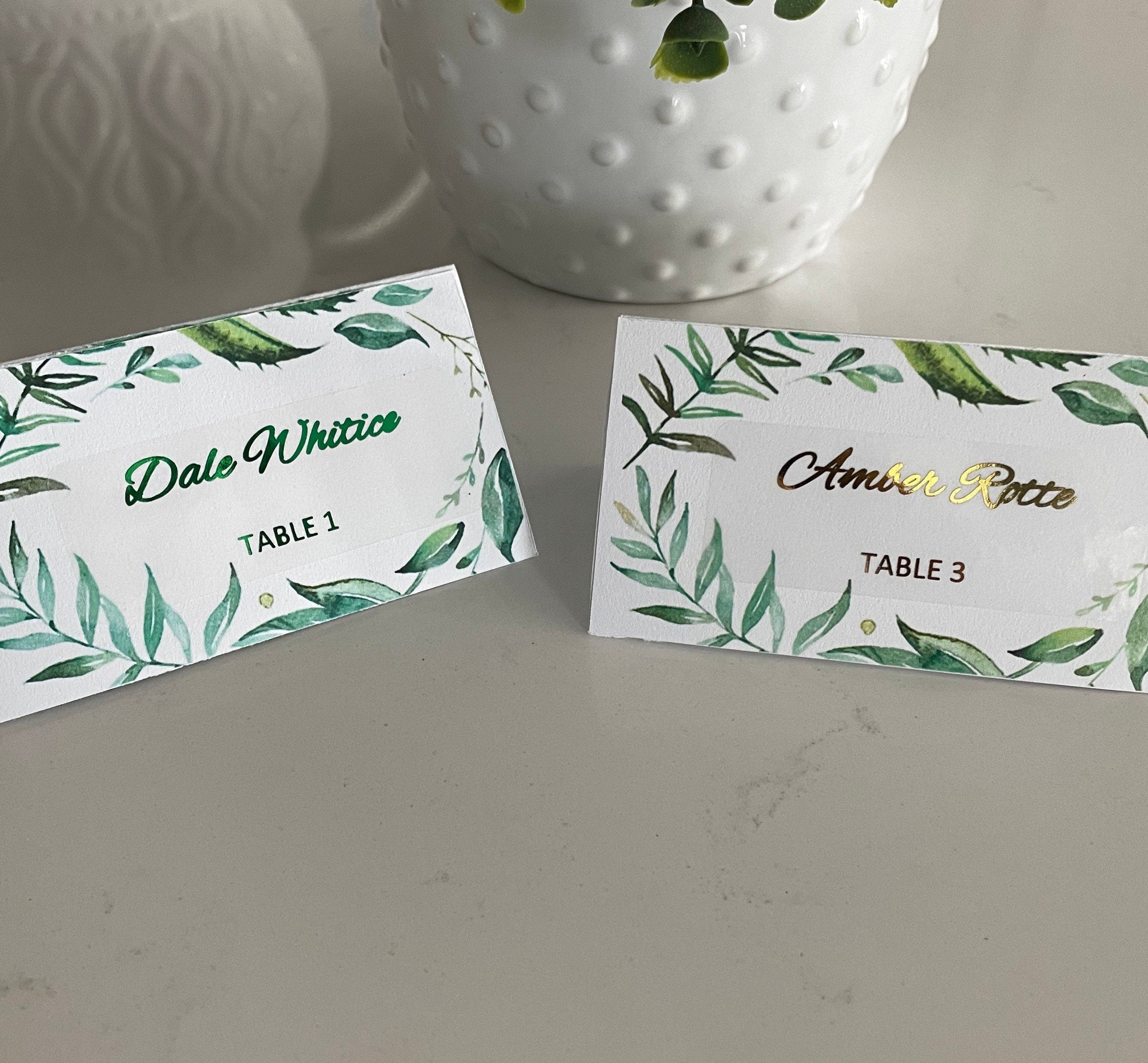 Wedding Table Place Card Name Stickers with Table Number