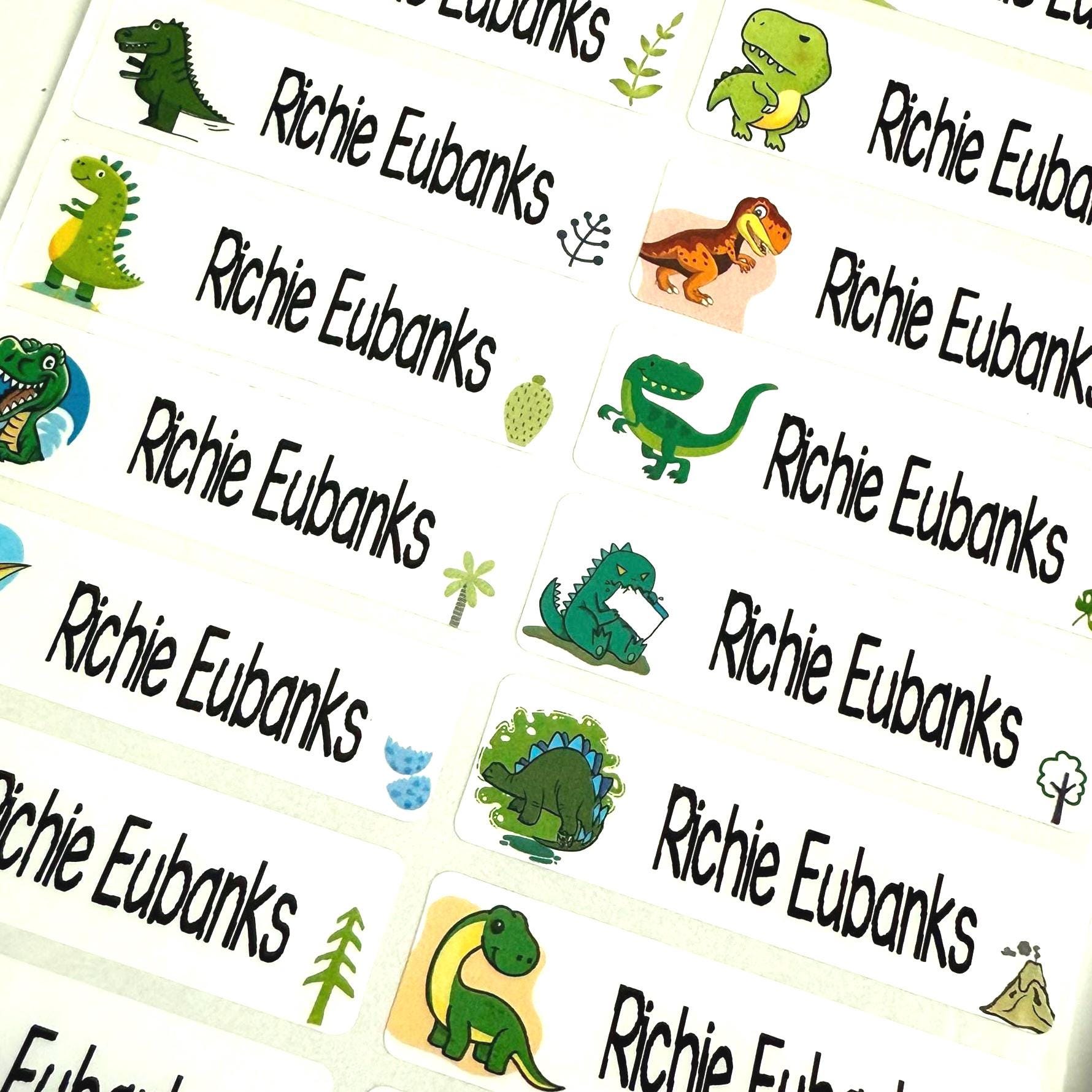 Dinosaur Personalized Waterproof School Stickers