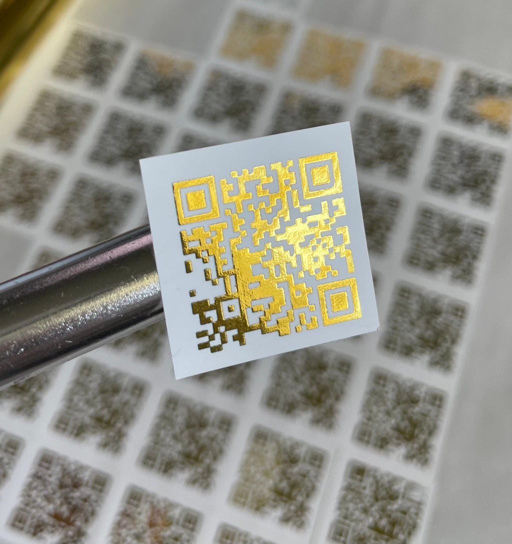 QR Code Stickers: Personalized  Metallic Foil Business & Wedding Labels