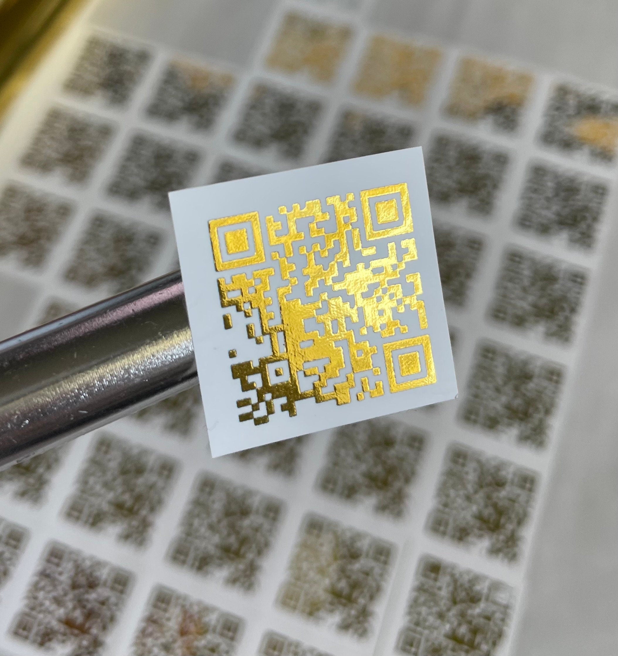 QR Code Stickers: Personalized  Metallic Foil Business & Wedding Labels