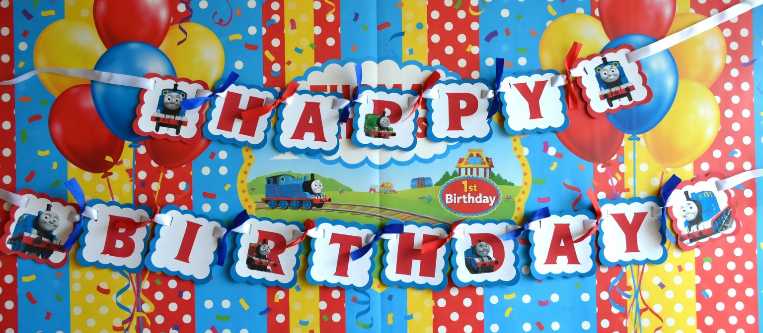 Party Banner Character personalized Birthday Train