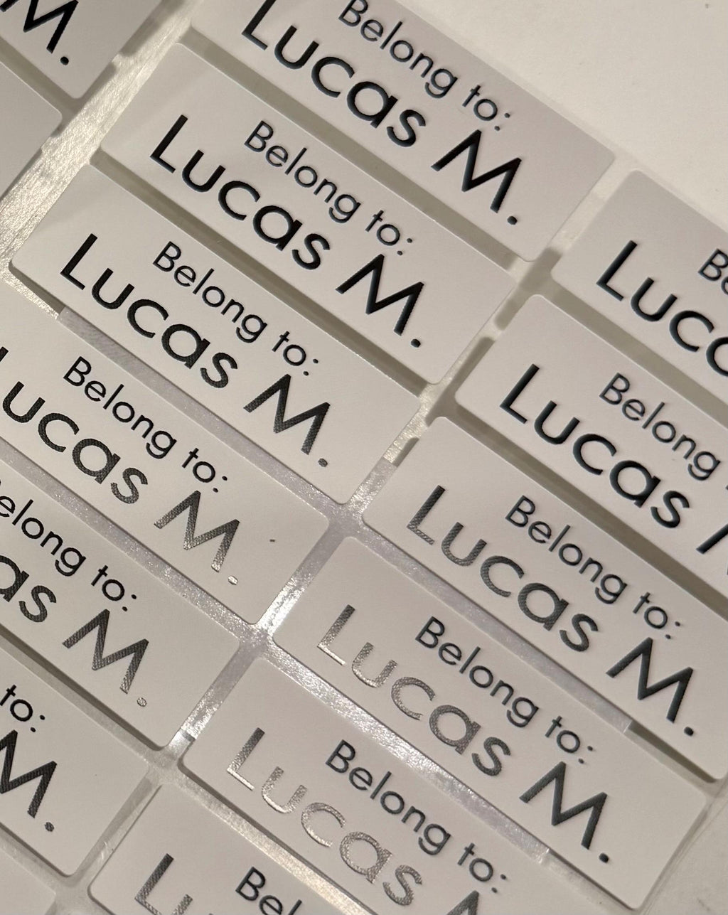 Iron On Fabric  Labels 16 Large White Personalized