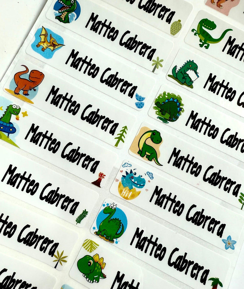 Dinosaur Personalized Waterproof School Stickers