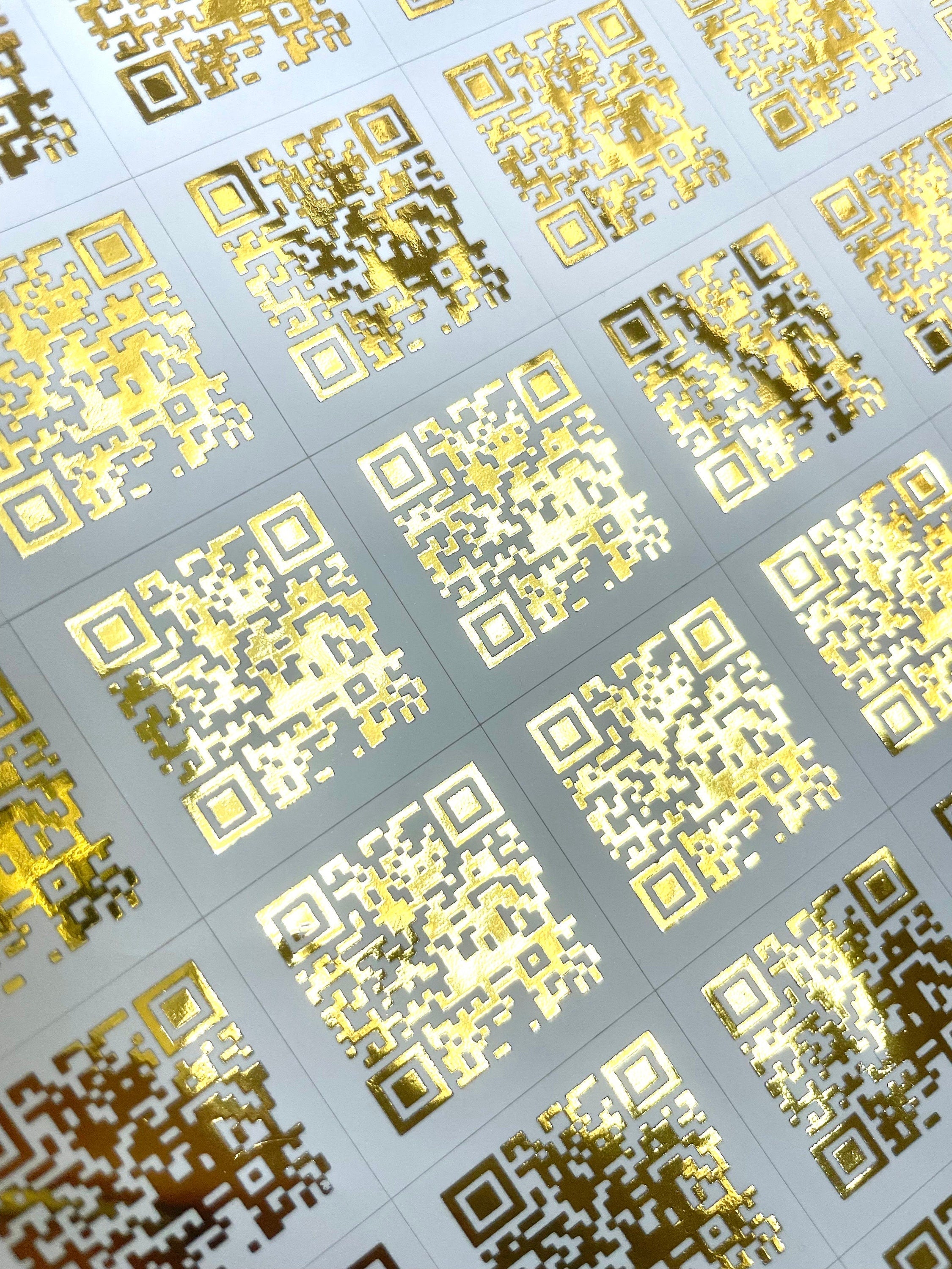 QR Code Stickers: Personalized  Metallic Foil Business & Wedding Labels