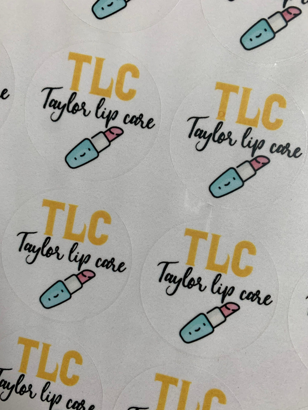 Lipgloss Stickers balm Personalized Clear Round Labels: Custom