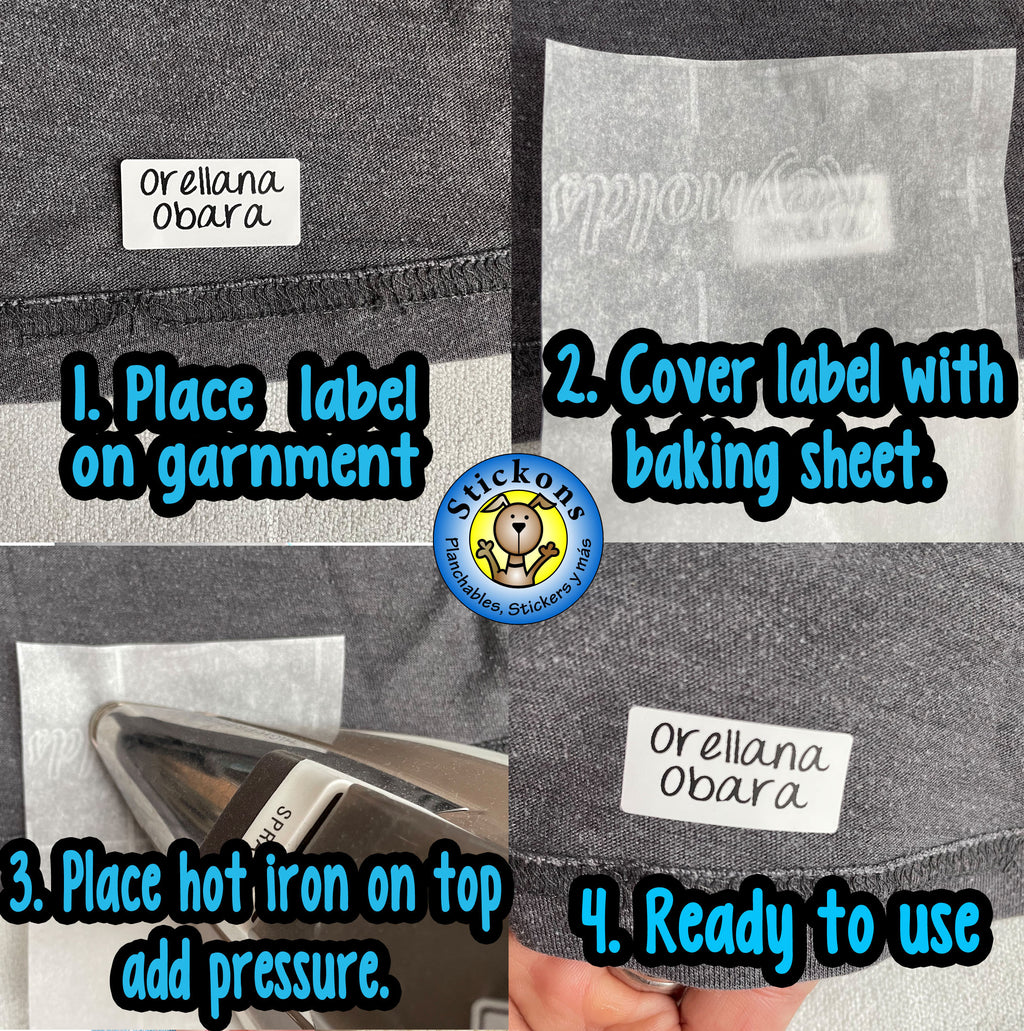 Iron On 24 Medium Color Clothing Labels