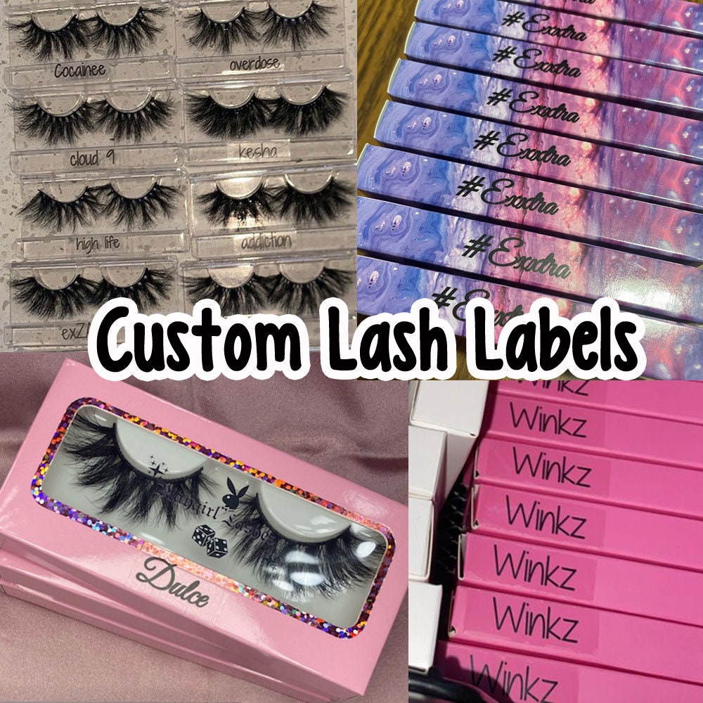 Lipgloss Custom name Stickers: Clear Rectangle personalized lash name Labels
