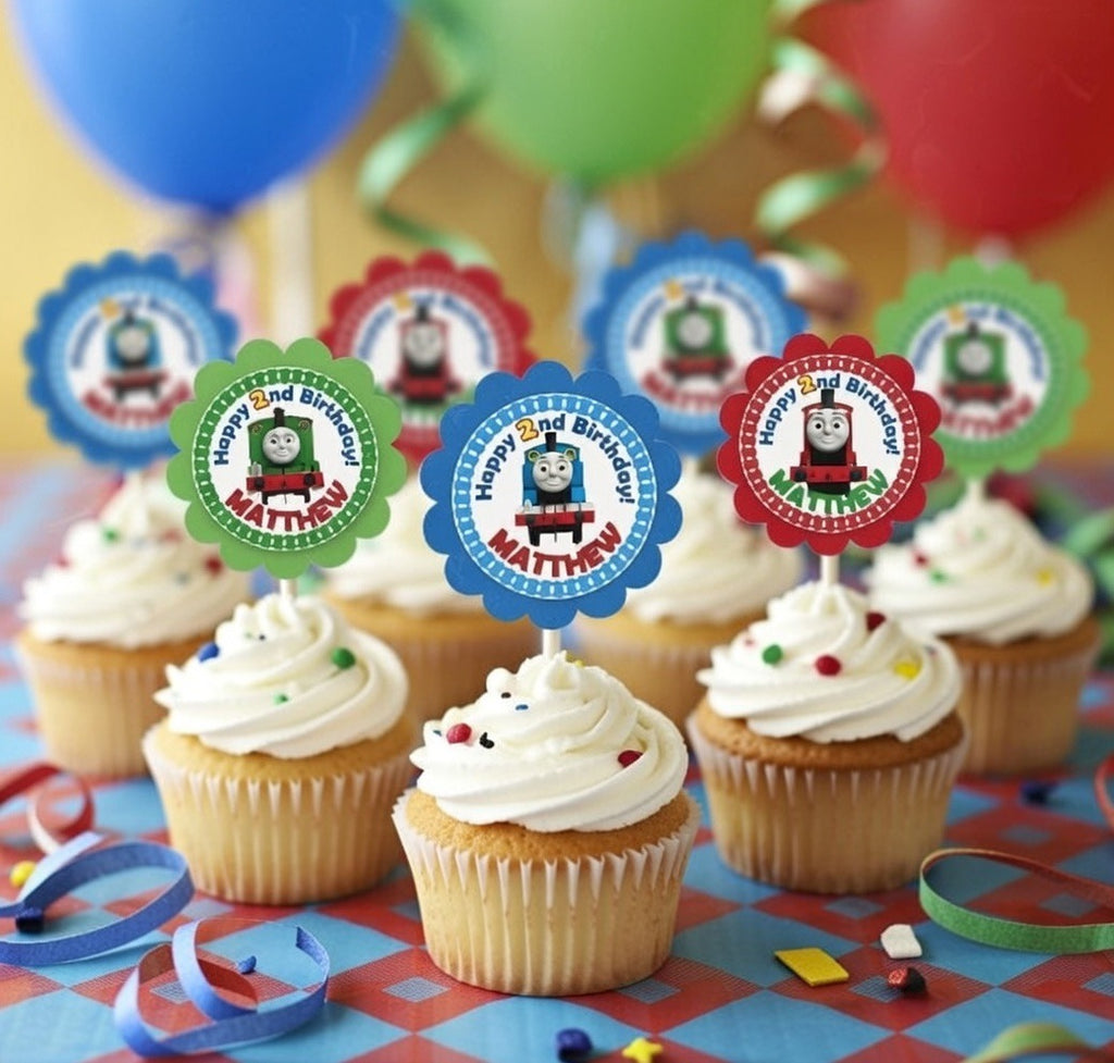 Party Cupcake Topper Decoration Train
