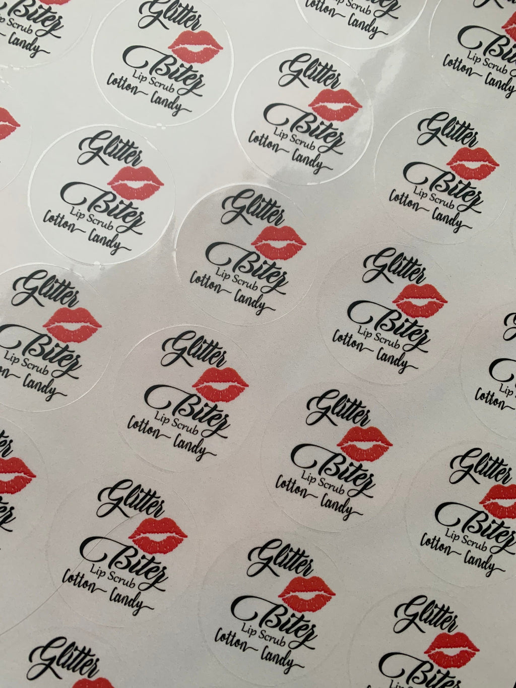 Lipgloss Stickers balm Personalized Clear Round Labels: Custom