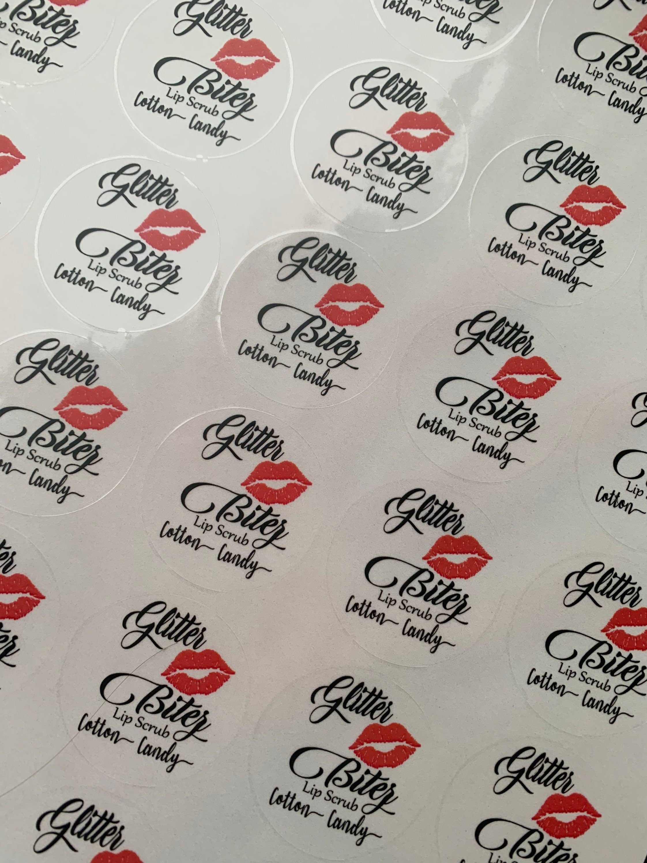 Lipgloss Stickers balm Personalized Clear Round Labels: Custom