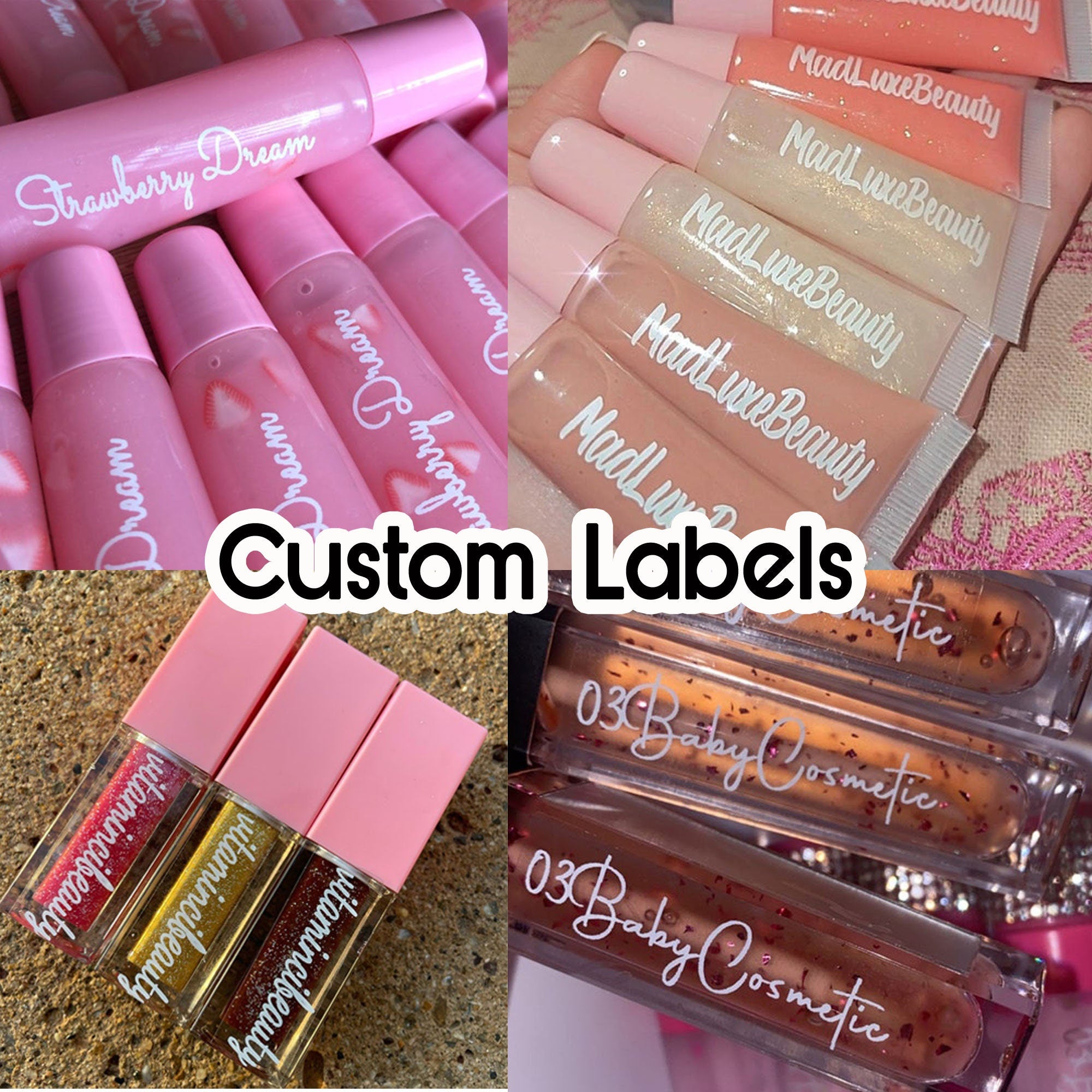Lip Gloss Custom Clear Labels: Waterproof Foil Cosmetic Stickers