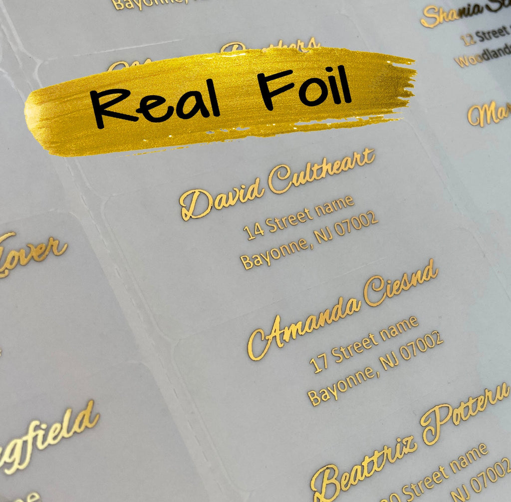 Wedding Guest Address or return address Foil Labels