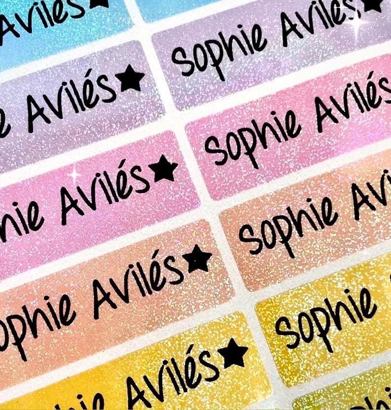 Colorful Glitter rainbow Waterproof Daycare Stickers