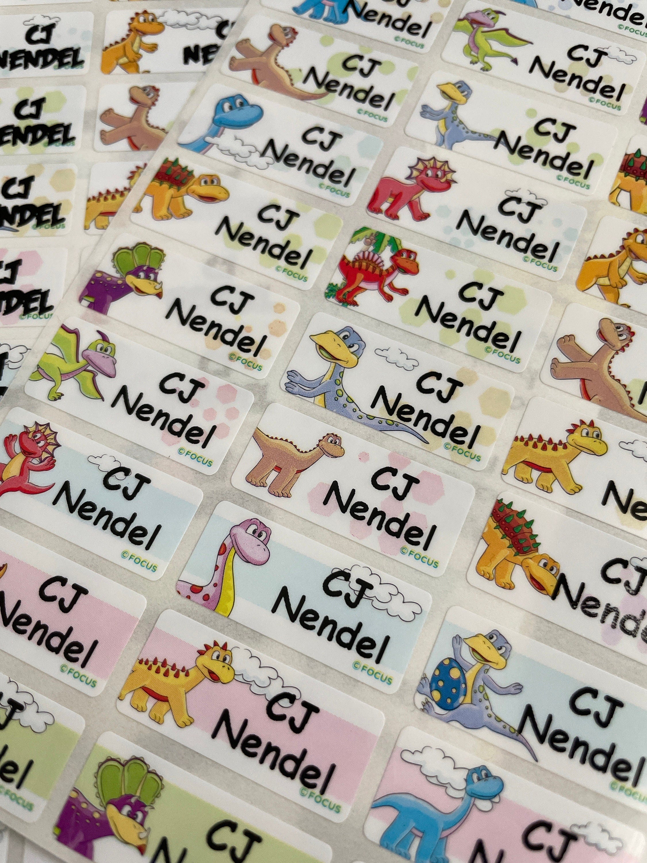 Dinosaur Name Labels: Waterproof Kids Stickers, School & Daycare