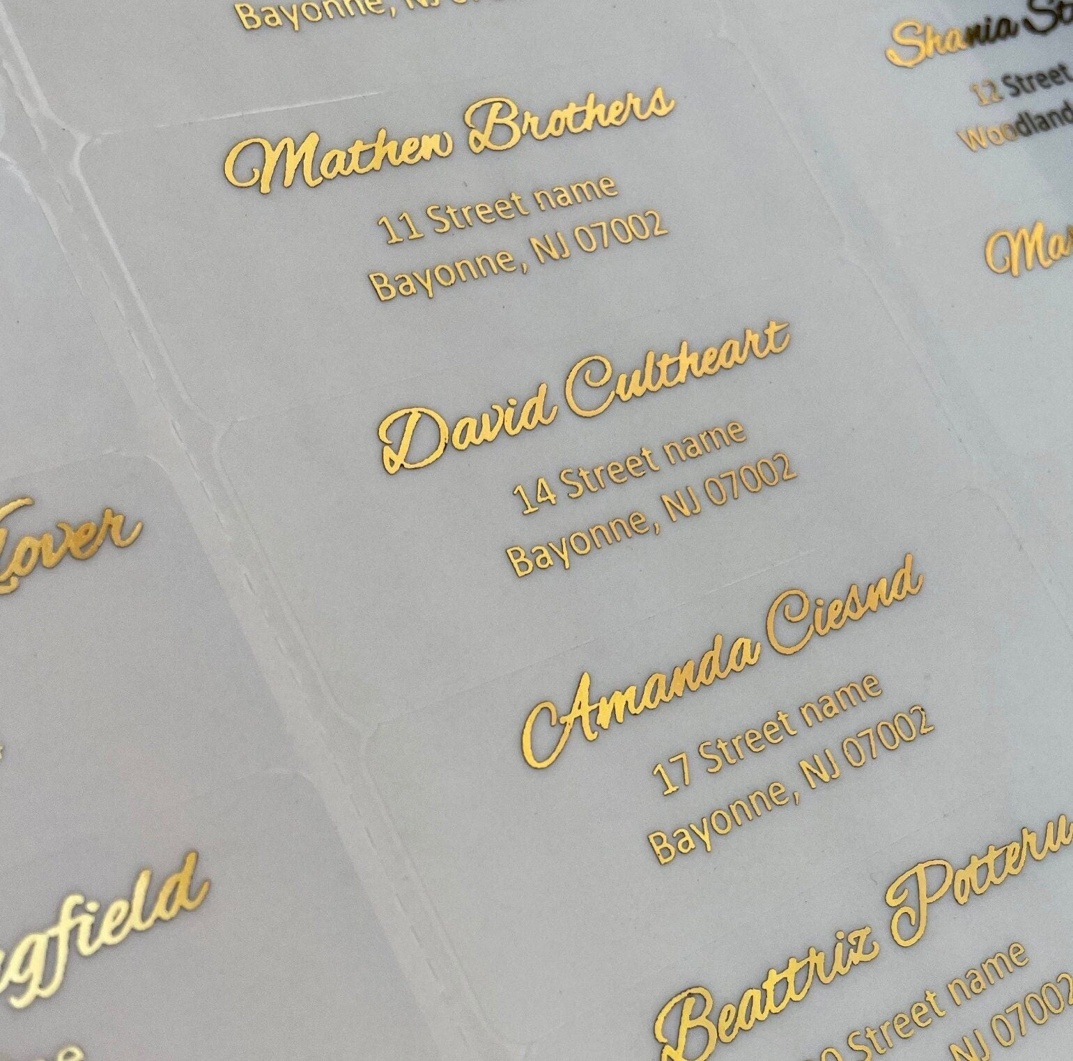 Wedding Guest Address or return address Foil Labels