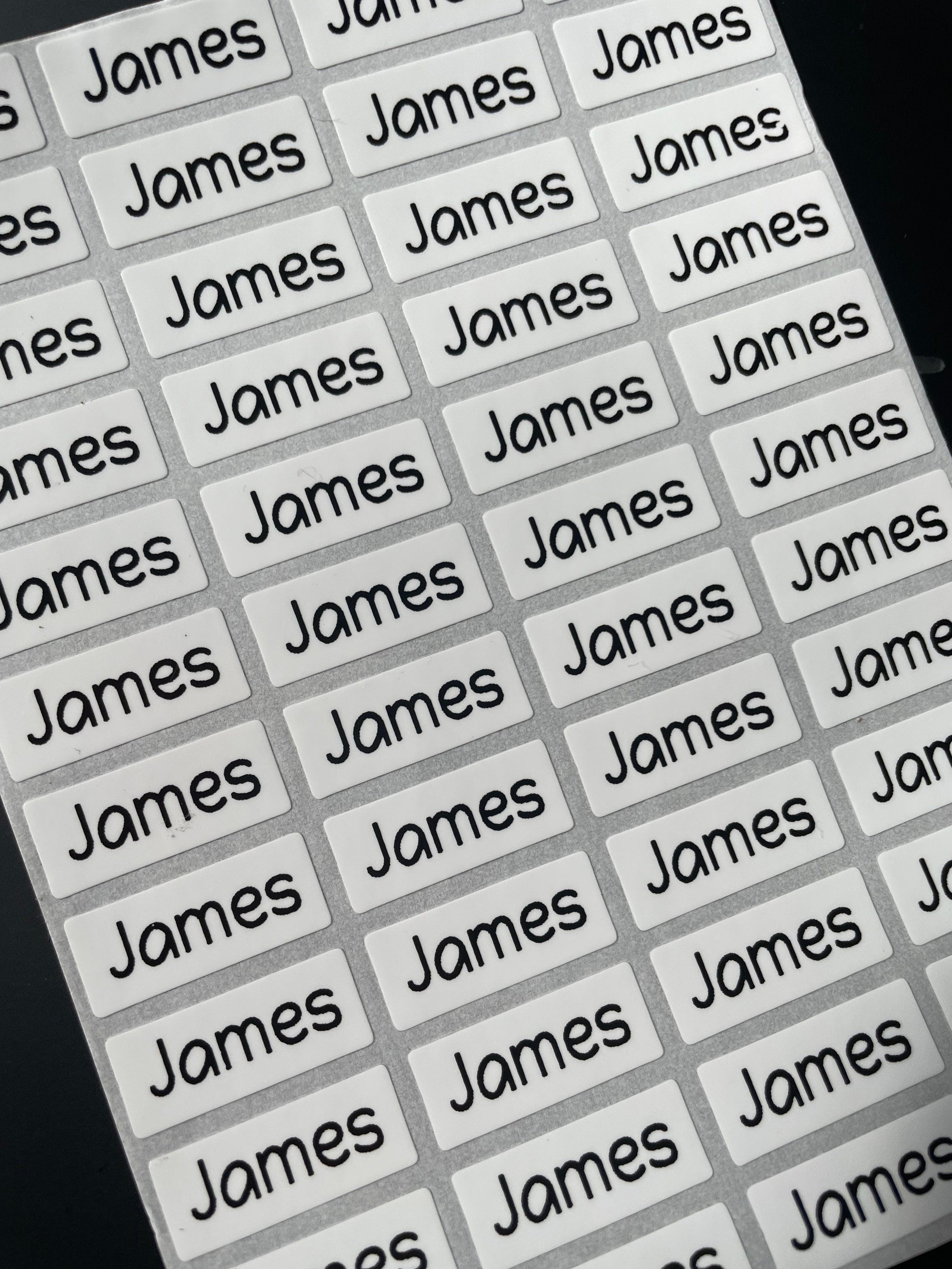 Glossy White Kids Labels Custom Waterproof Name Stickers