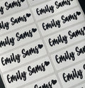 Glossy White Kids Labels Custom Waterproof Name Stickers