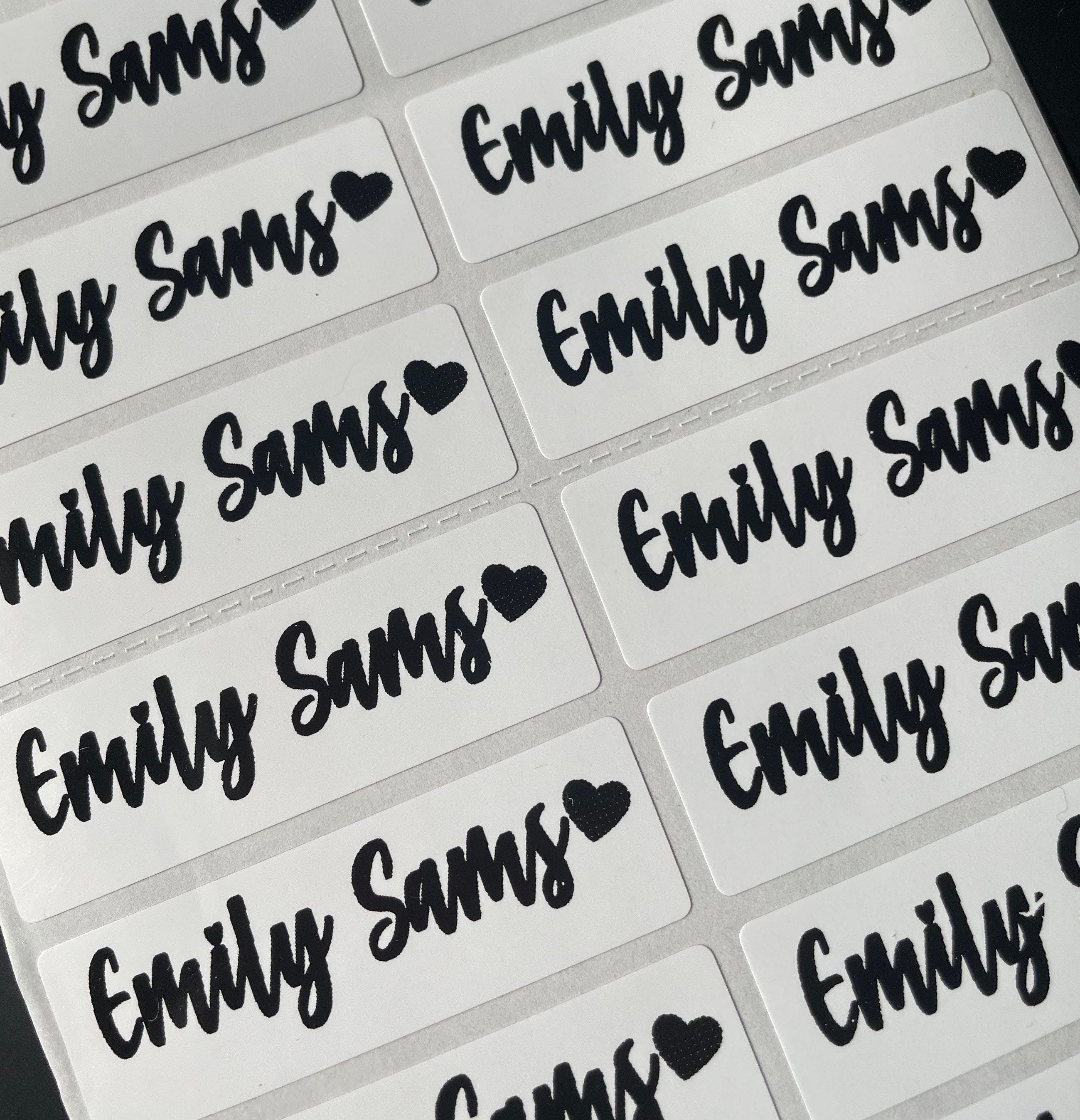 Glossy White Kids Labels Custom Waterproof Name Stickers