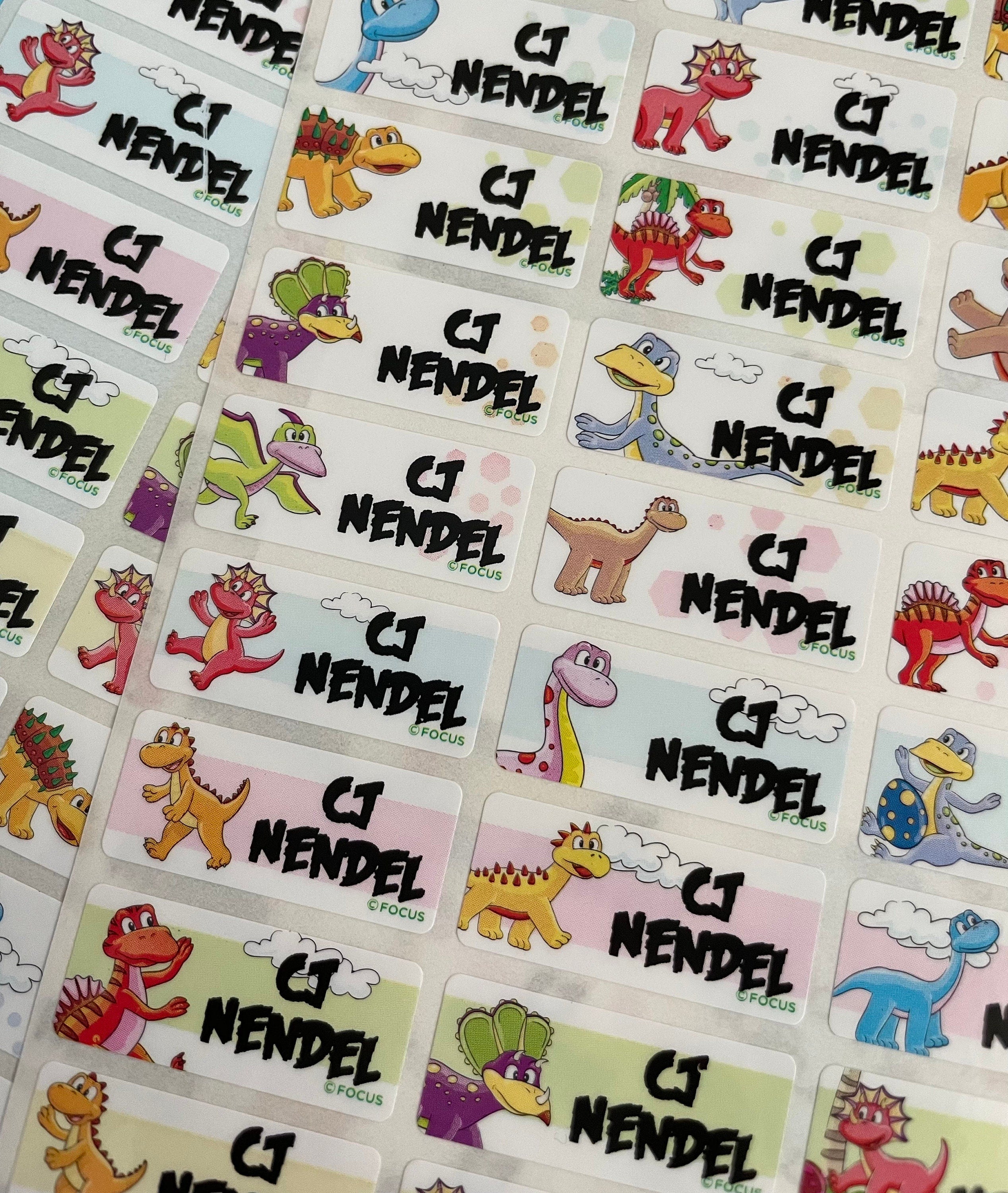 Dinosaur Name Labels: Waterproof Kids Stickers, School & Daycare