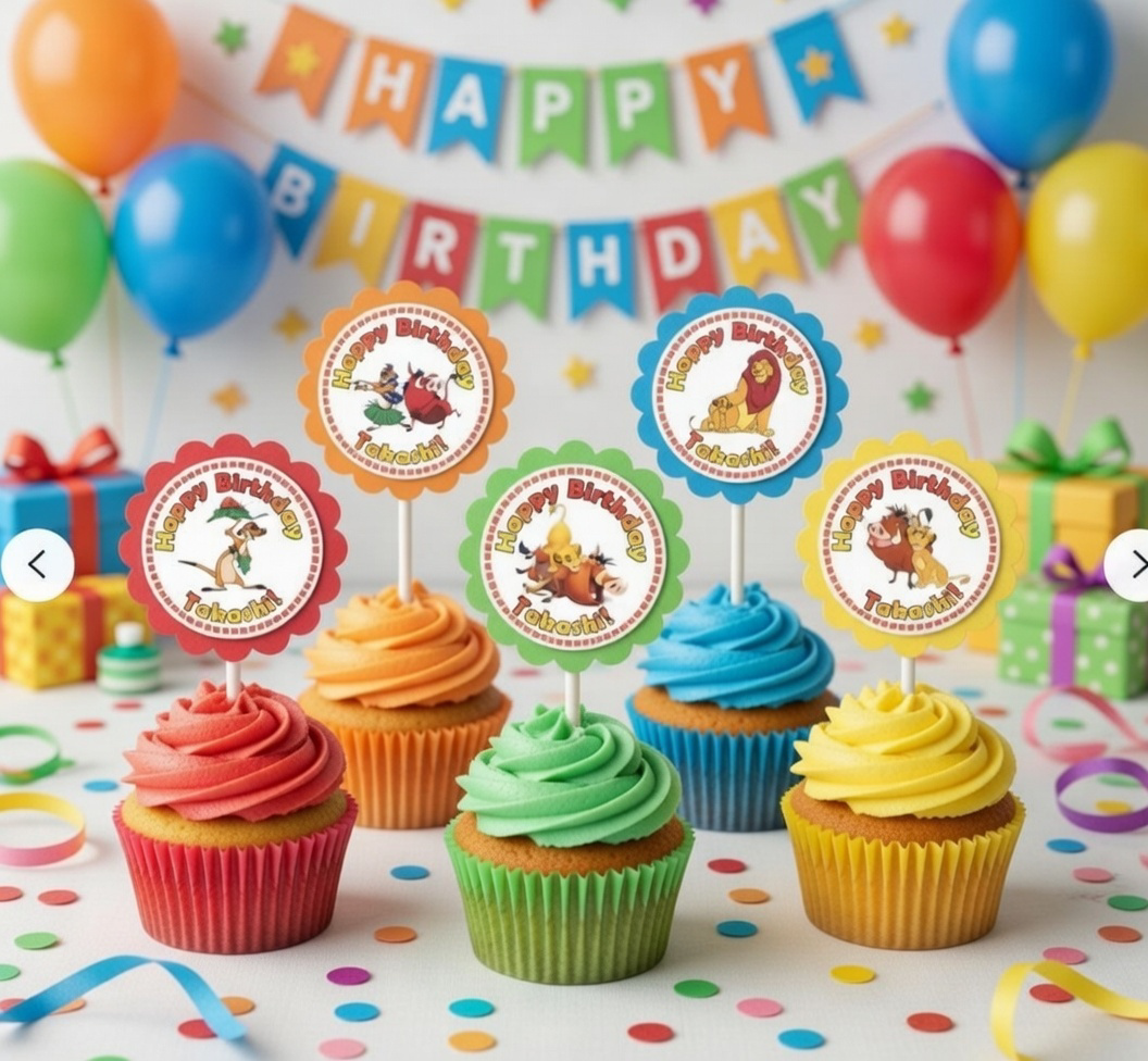 Party Cupcake Topper Lion Decoration
