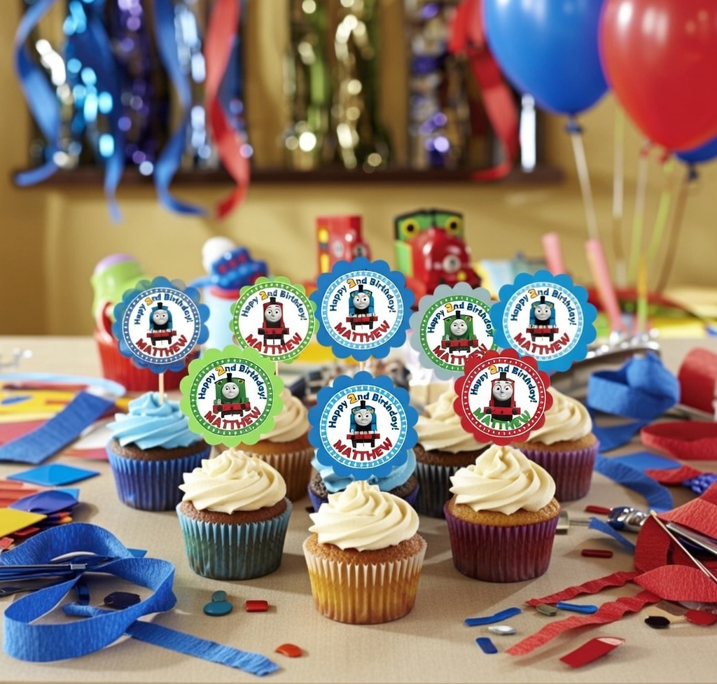Party Cupcake Topper Decoration Train