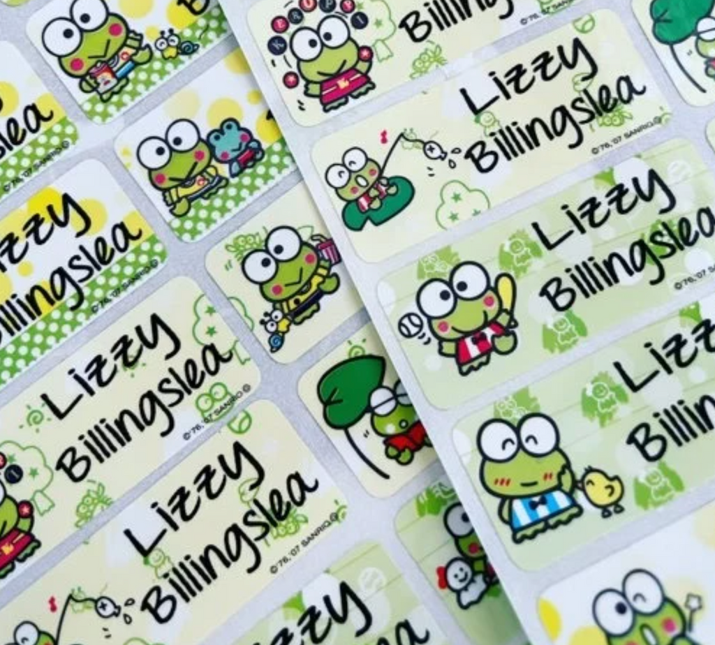 Character Personalized Waterproof stickers Name school Labels large