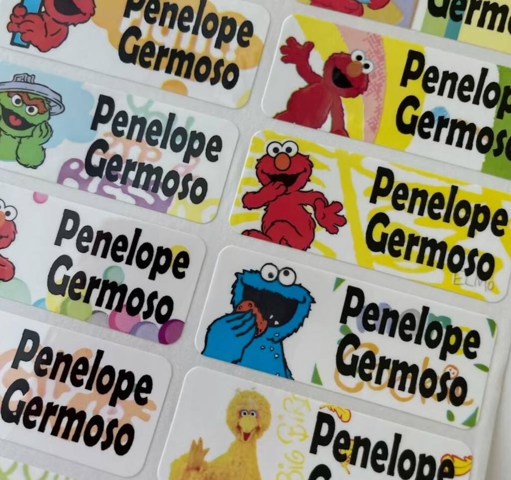 cute elmo Sesame Street stickers Personalized Waterproof Name Labels Large