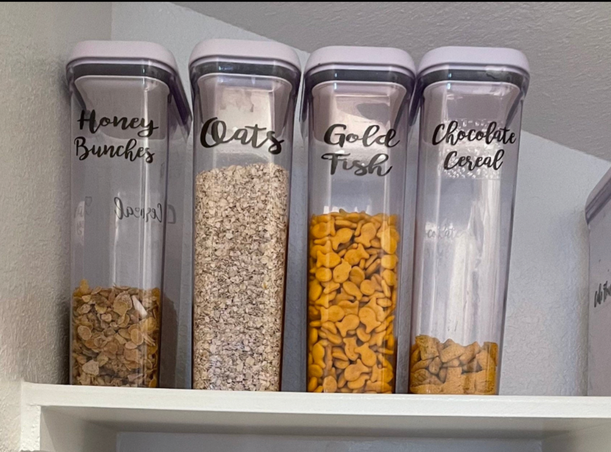 Pantry organizer 2.75” label, storage container personalized kitchen labels, jar labels, kitchen organization, waterproof custom oxo labels