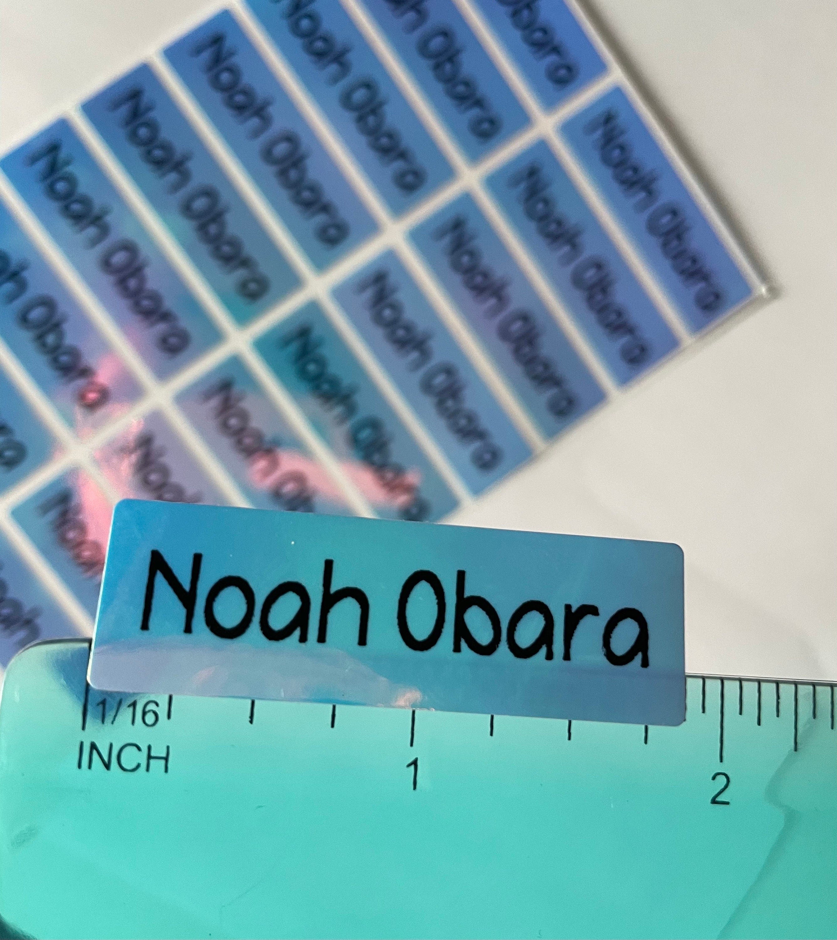 Holographic Blue Personalized Waterproof Name Labels