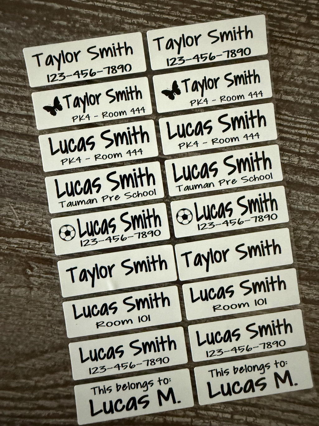 Iron On Fabric  Labels 16 Large White Personalized