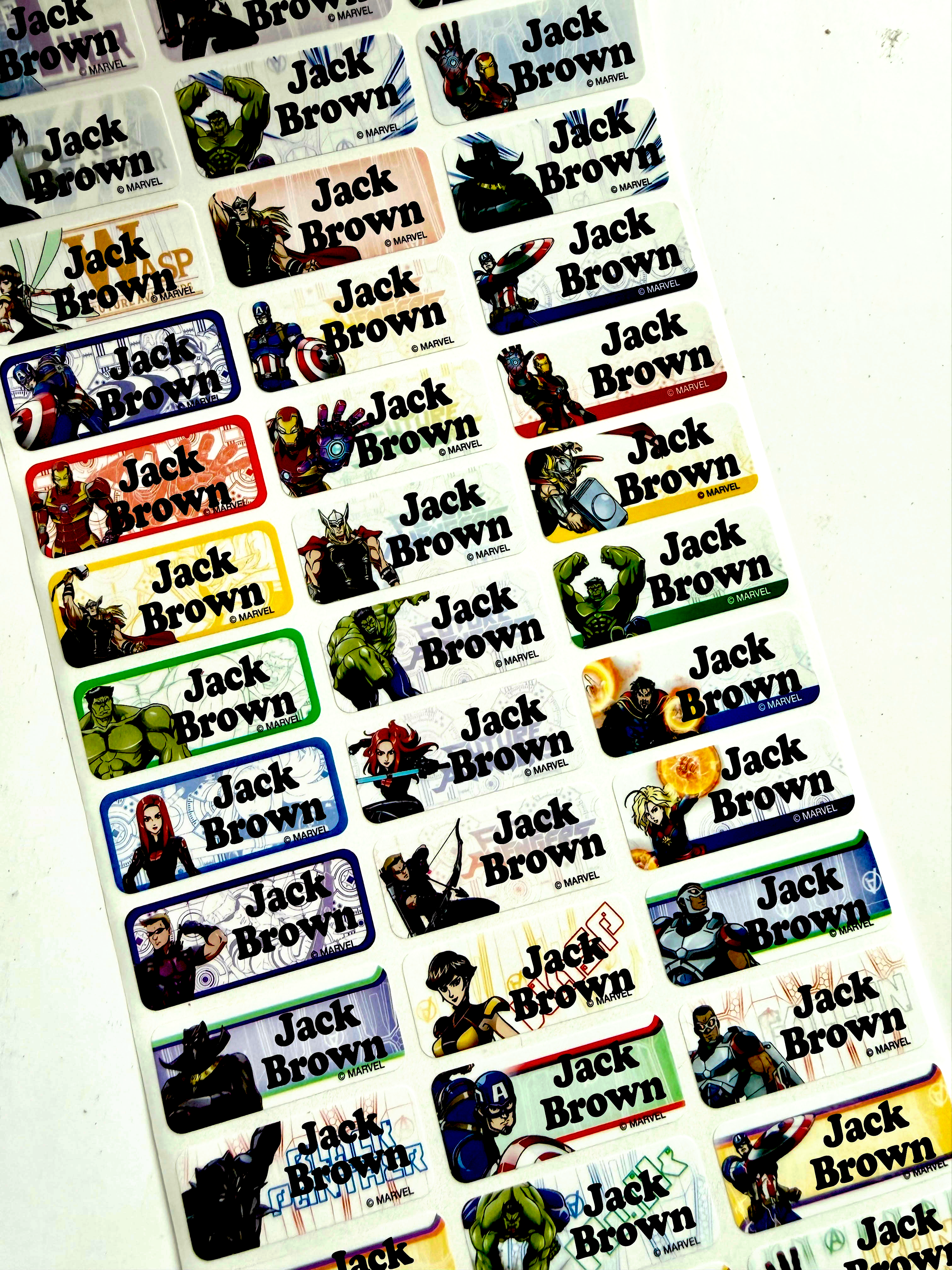 Avengers  Personalized Waterproof Name Labels