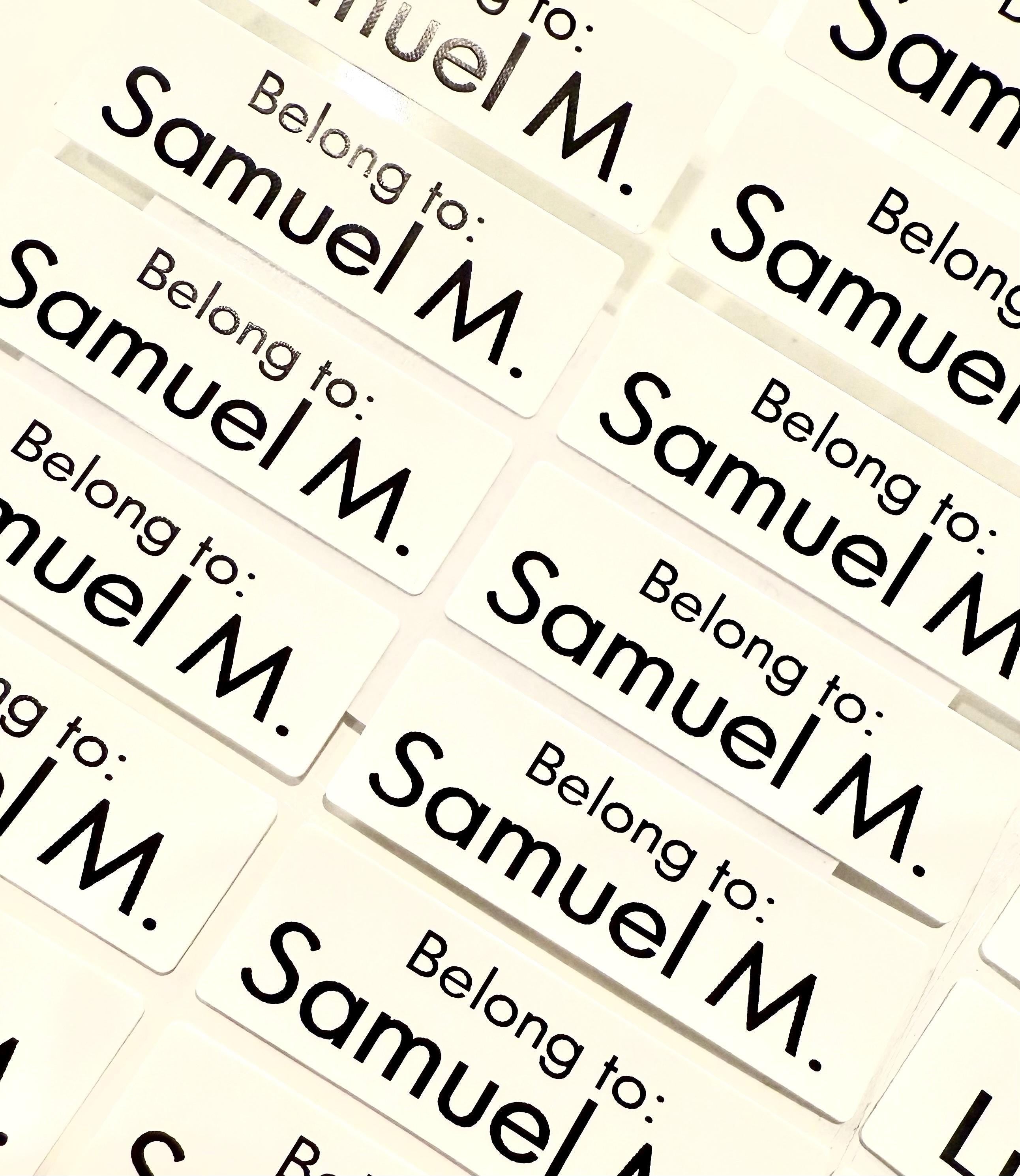 Iron On Fabric  Labels 16 Large White Personalized