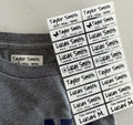 Iron On Fabric  Labels 16 Large White Personalized