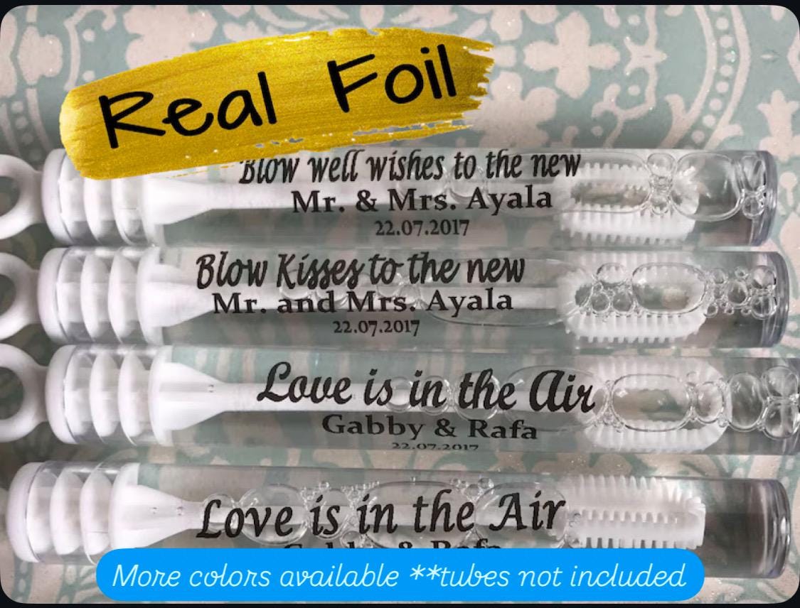 Wedding Personalized Bubble Labels: Foil Stickers, Custom wedding Favors