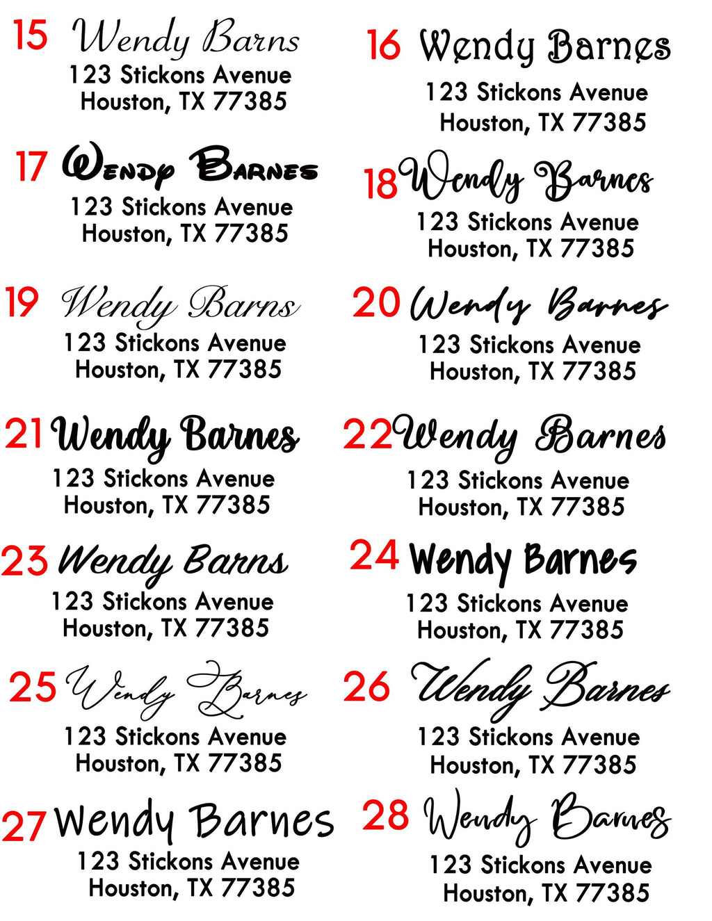 Wedding Personalized Clear Return Address Labels