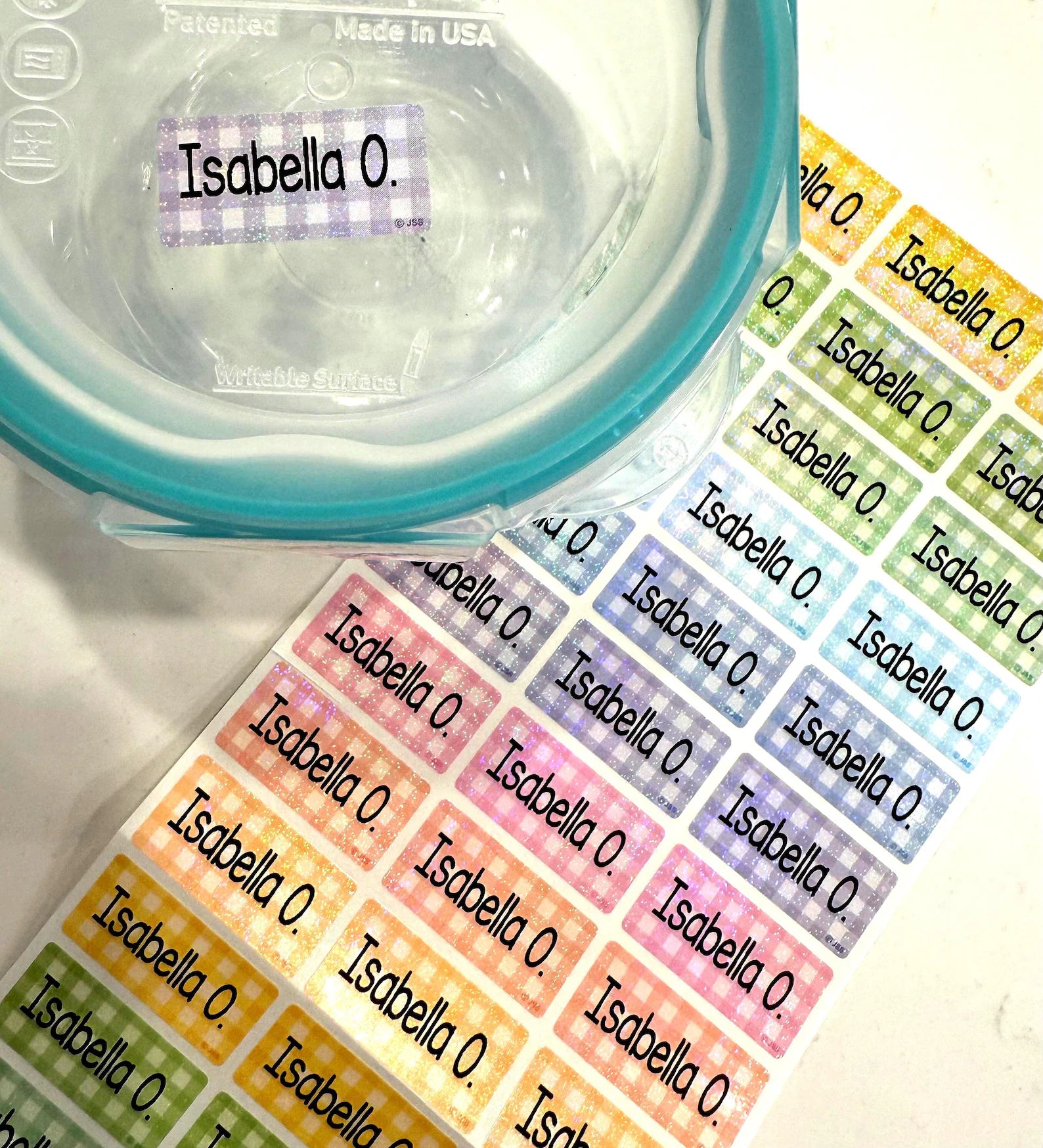 Color Glitter Chevron colorful Waterproof  Personalized labels