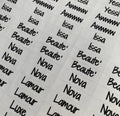 Lipgloss Custom name Stickers: Clear Rectangle personalized lash name Labels