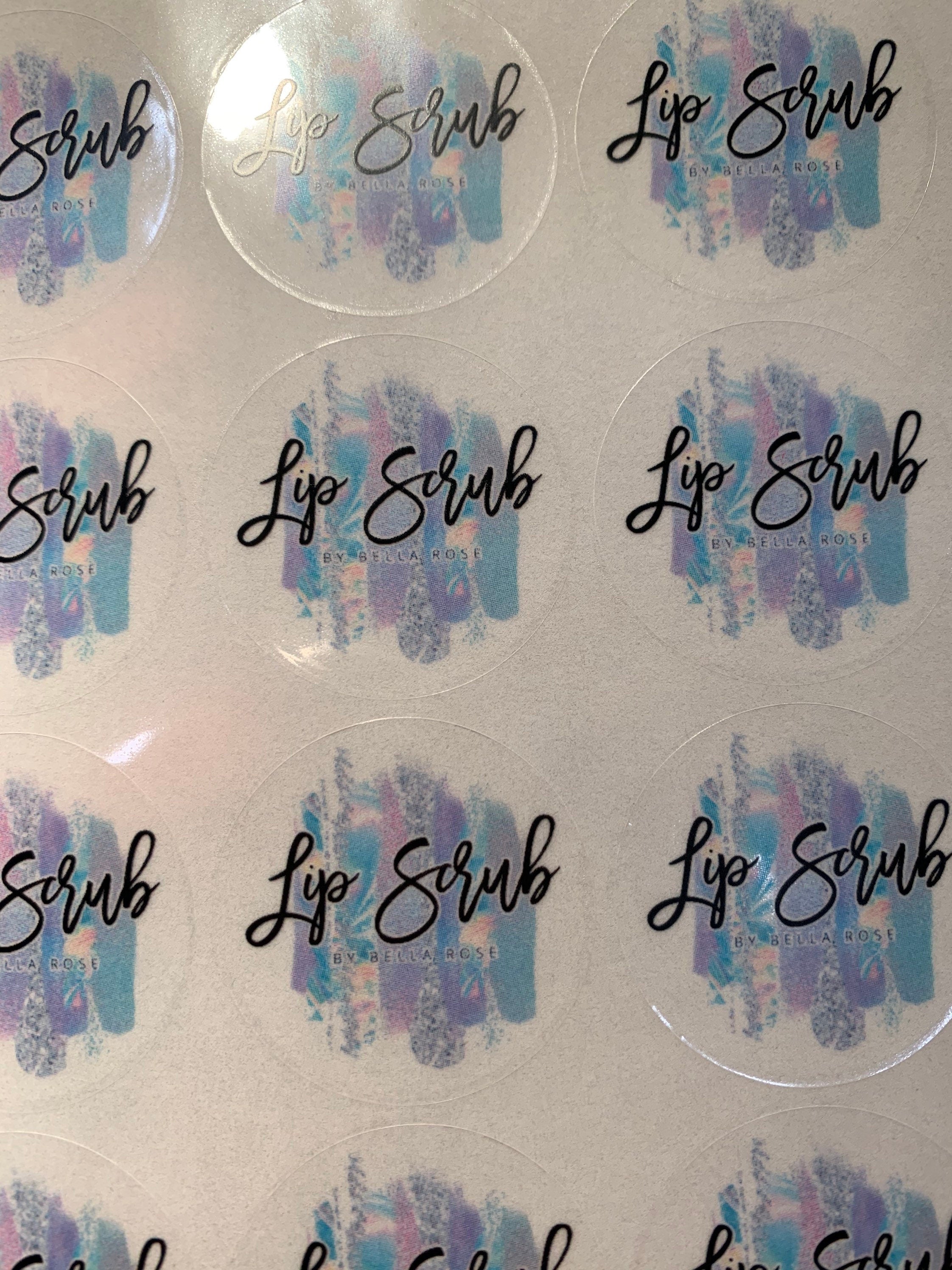 Lipgloss Stickers balm Personalized Clear Round Labels: Custom