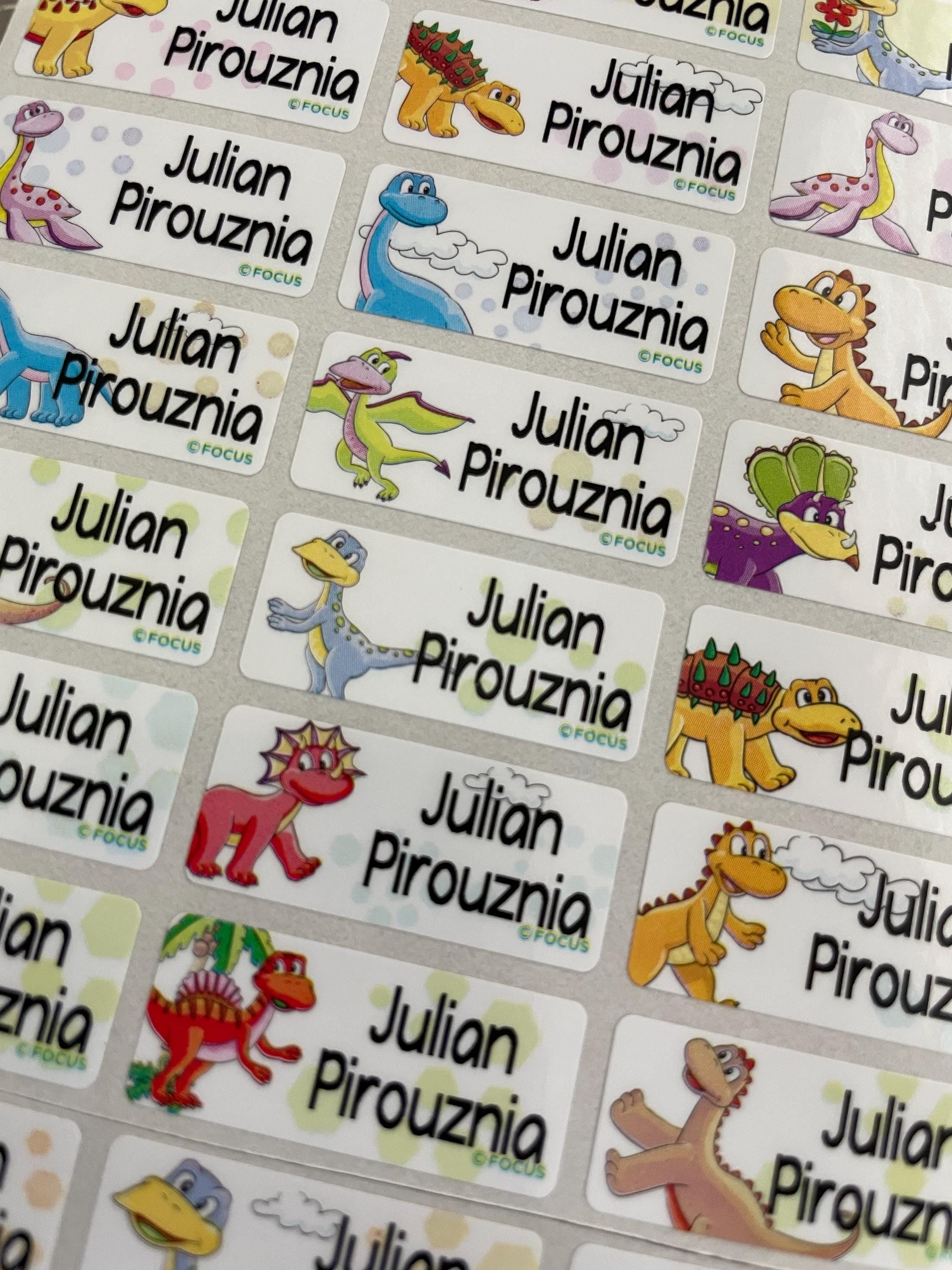 Dinosaur Name Labels: Waterproof Kids Stickers, School & Daycare