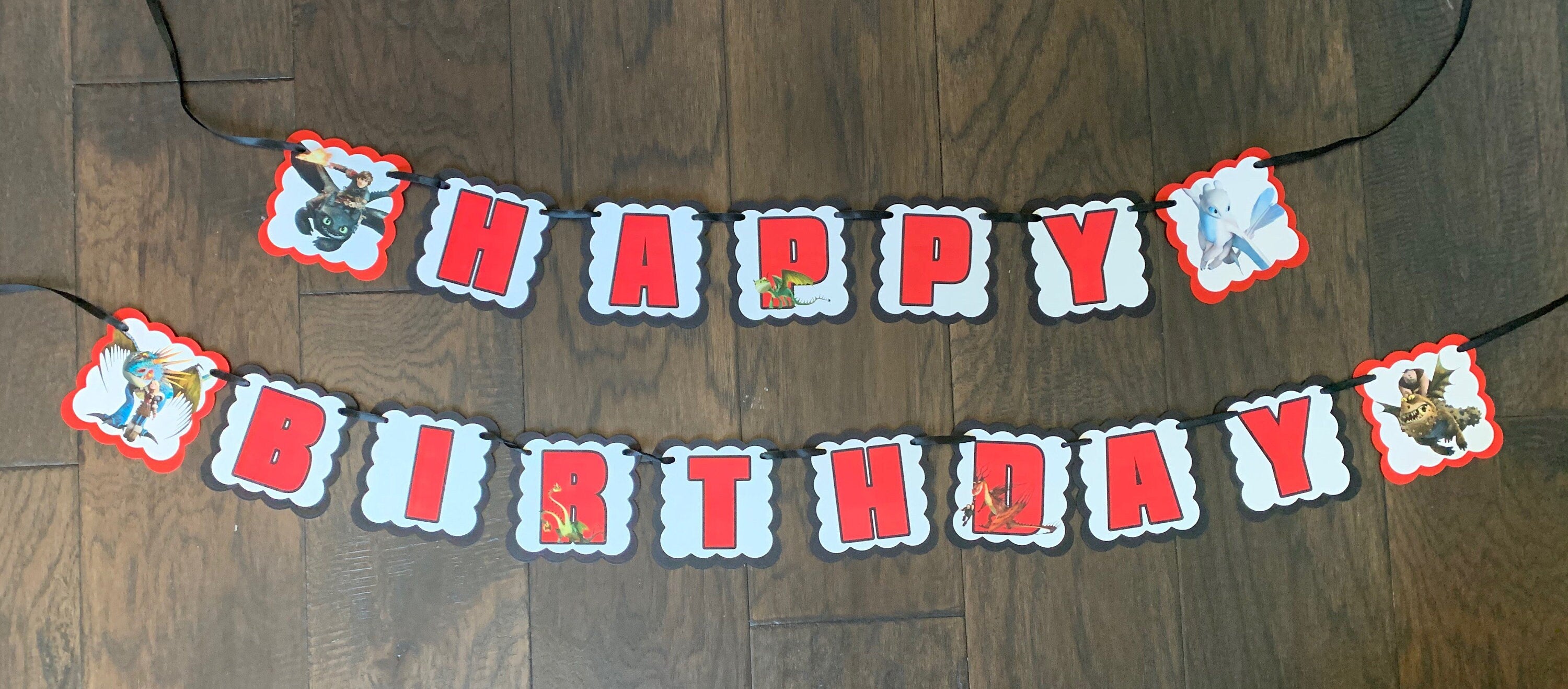 Party Banner Character personalized Birthday  banner dragon