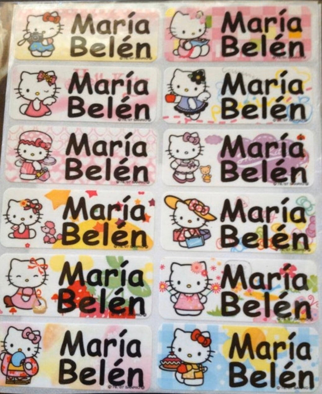 Character Kitty catPersonalized Kids school Name Labels