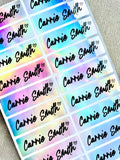 Holographic Silver Personalized Waterproof Name Labels