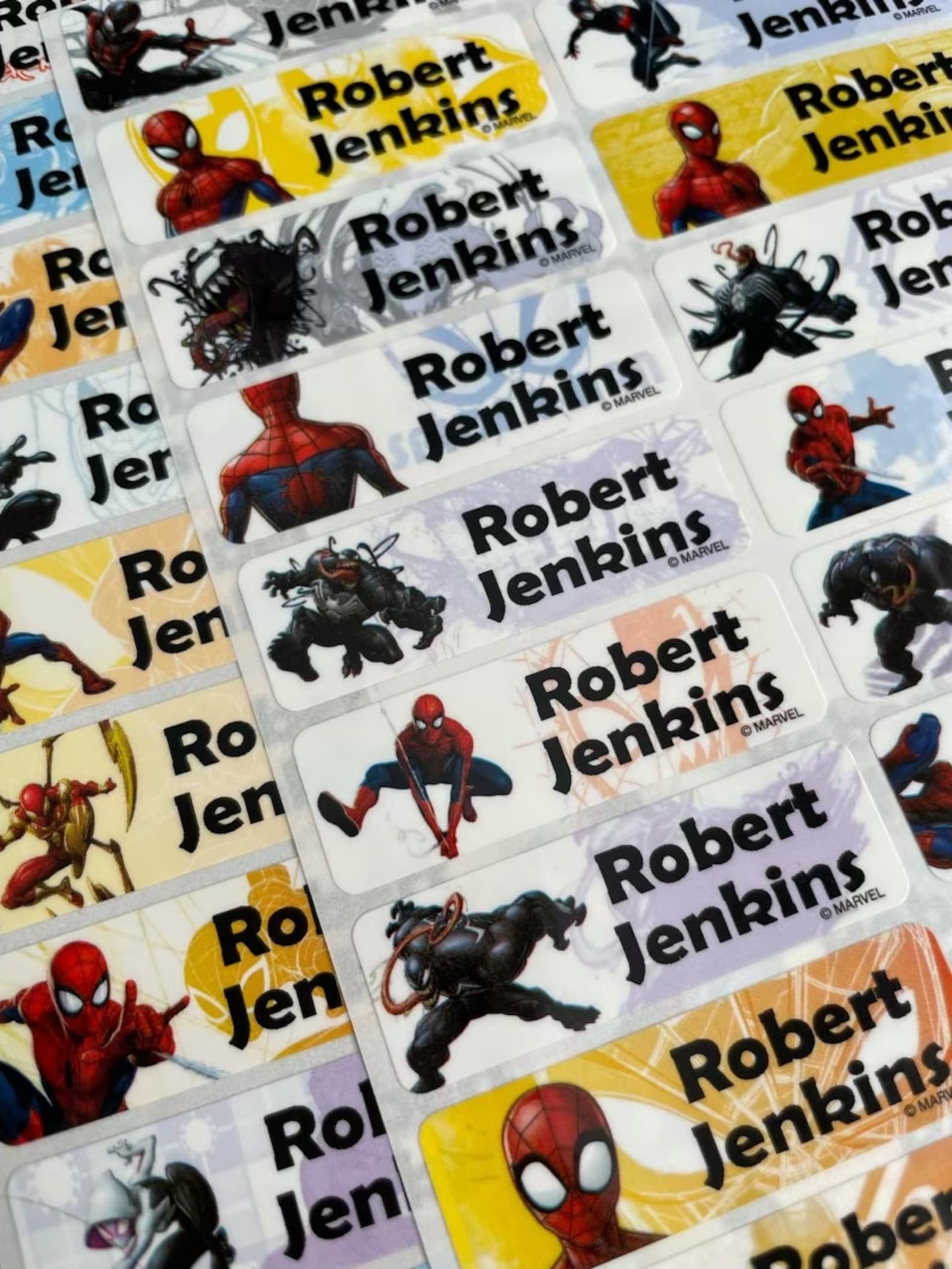 Character Spiderman superheroe Personalized Waterproof labels Stickers