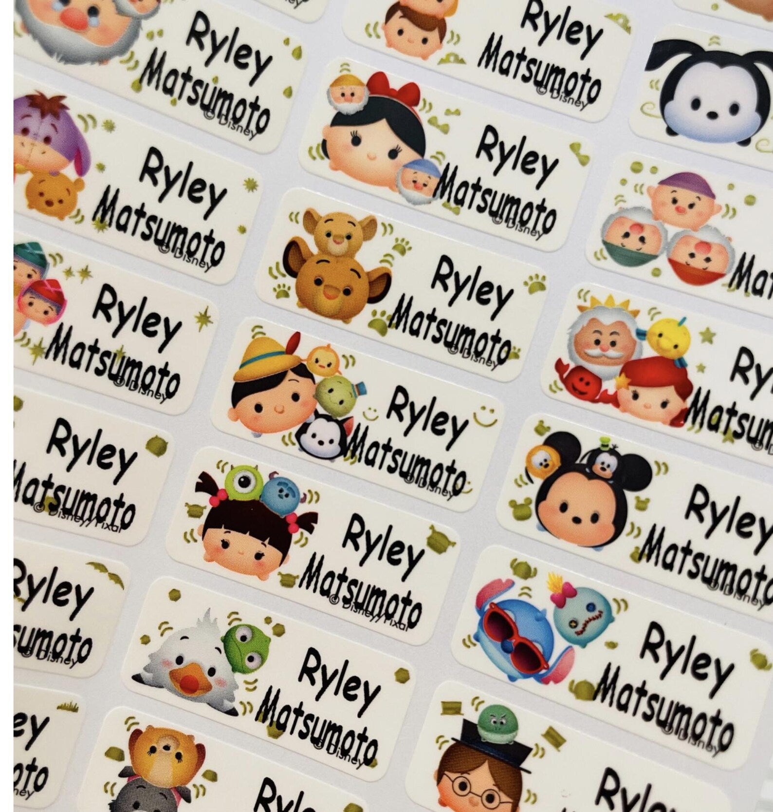 Child cute Personalized tsum tsum Waterproof Name Labels