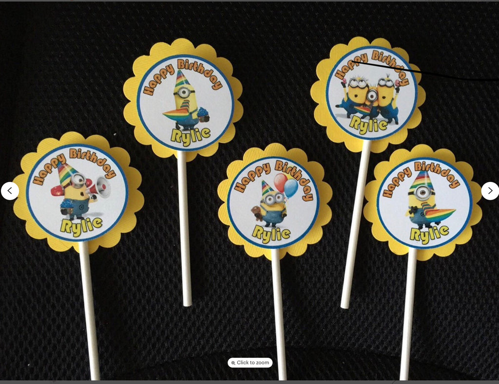 Party Cupcake Topper Decoration designs Yellow