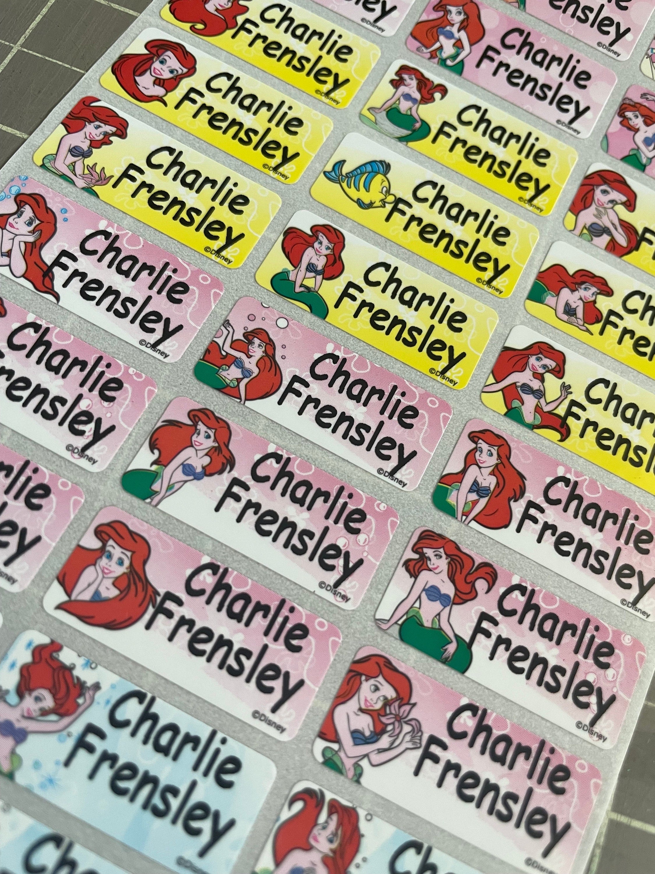 Children's the little mermaid sea  Personalized Waterproof Name Labels