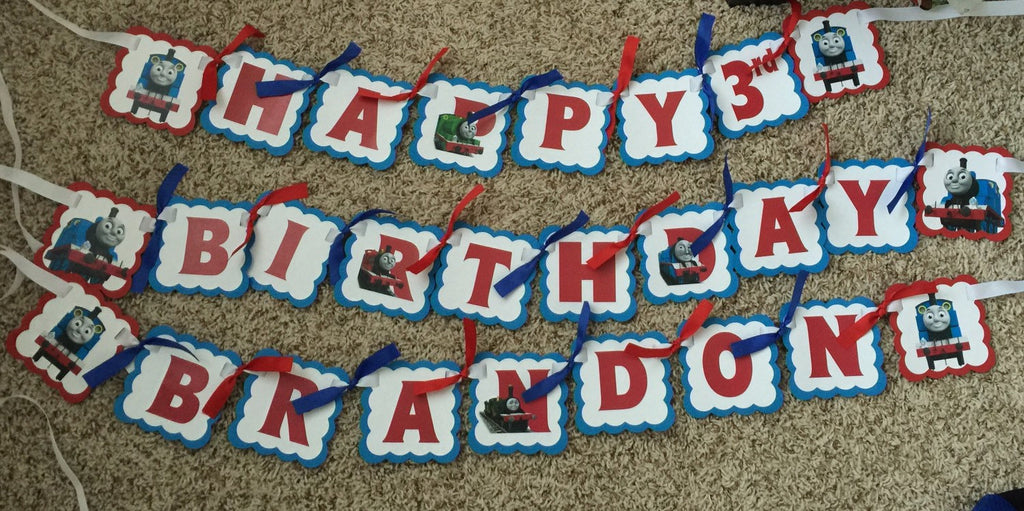 Party Banner Character personalized Birthday Train